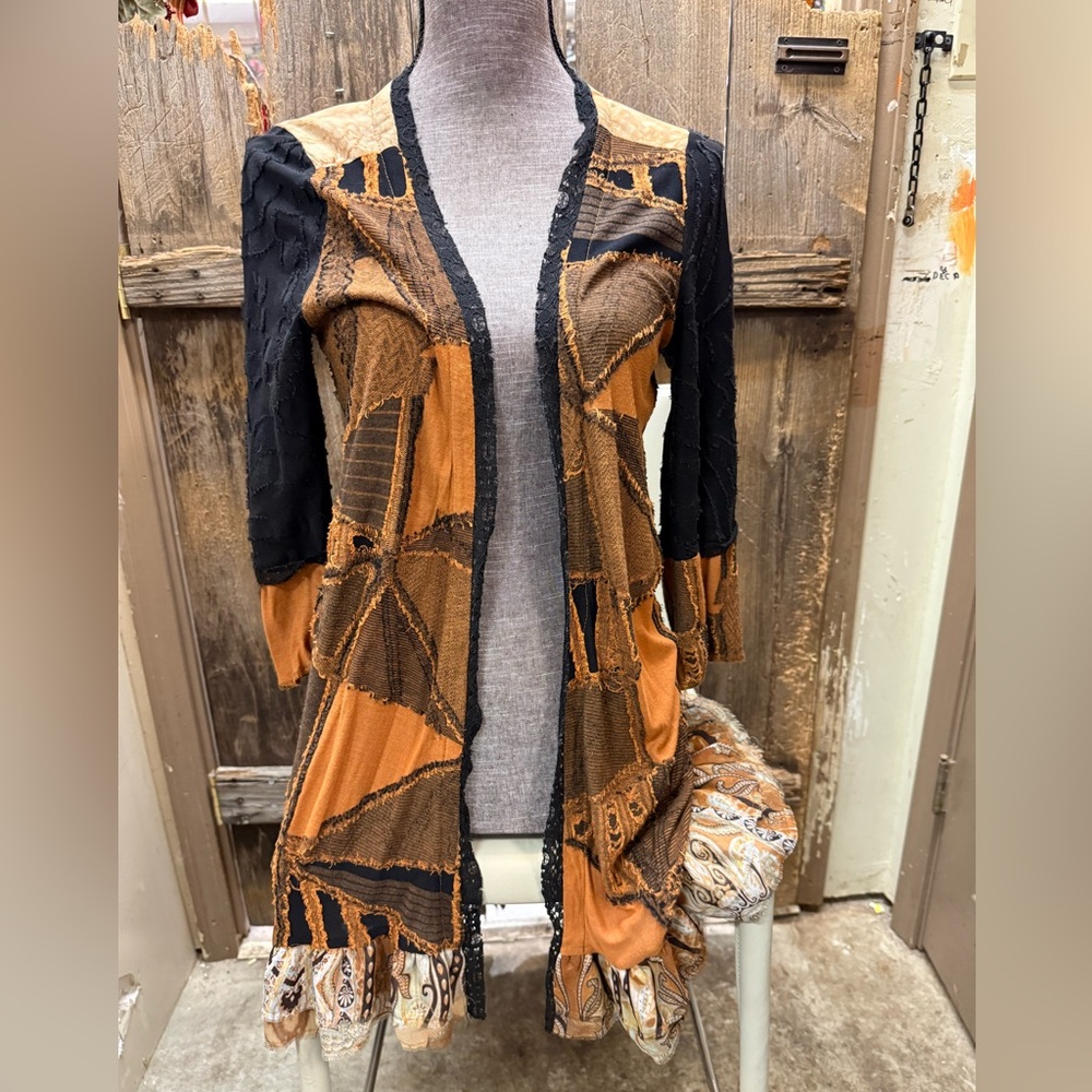 Gimmicks by BKE Patchwork Jacket in Black and Orange